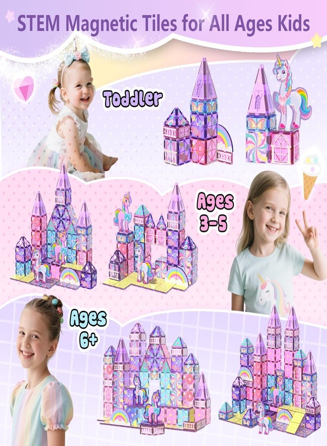 GobiDex Magnetic Building Blocks Unicorn Toys for Girls, Princess Magnetic Tiles Building Toys for Kids Ages 3-5 4-8, STEM Sensory Toddler Game Birthday Gift for Girls Boys Ages 3+ - Image 4